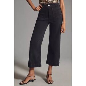 Anthropologie The Colette Crop Wide-Leg Jeans Black Elm 29